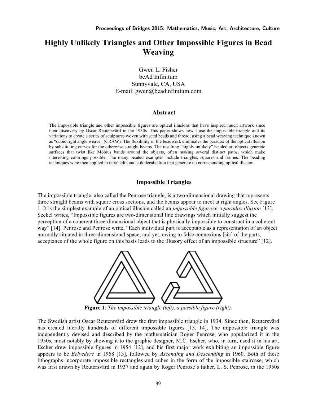 Highly Unlikely Triangles and Other Impossible Figures in Bead Weaving