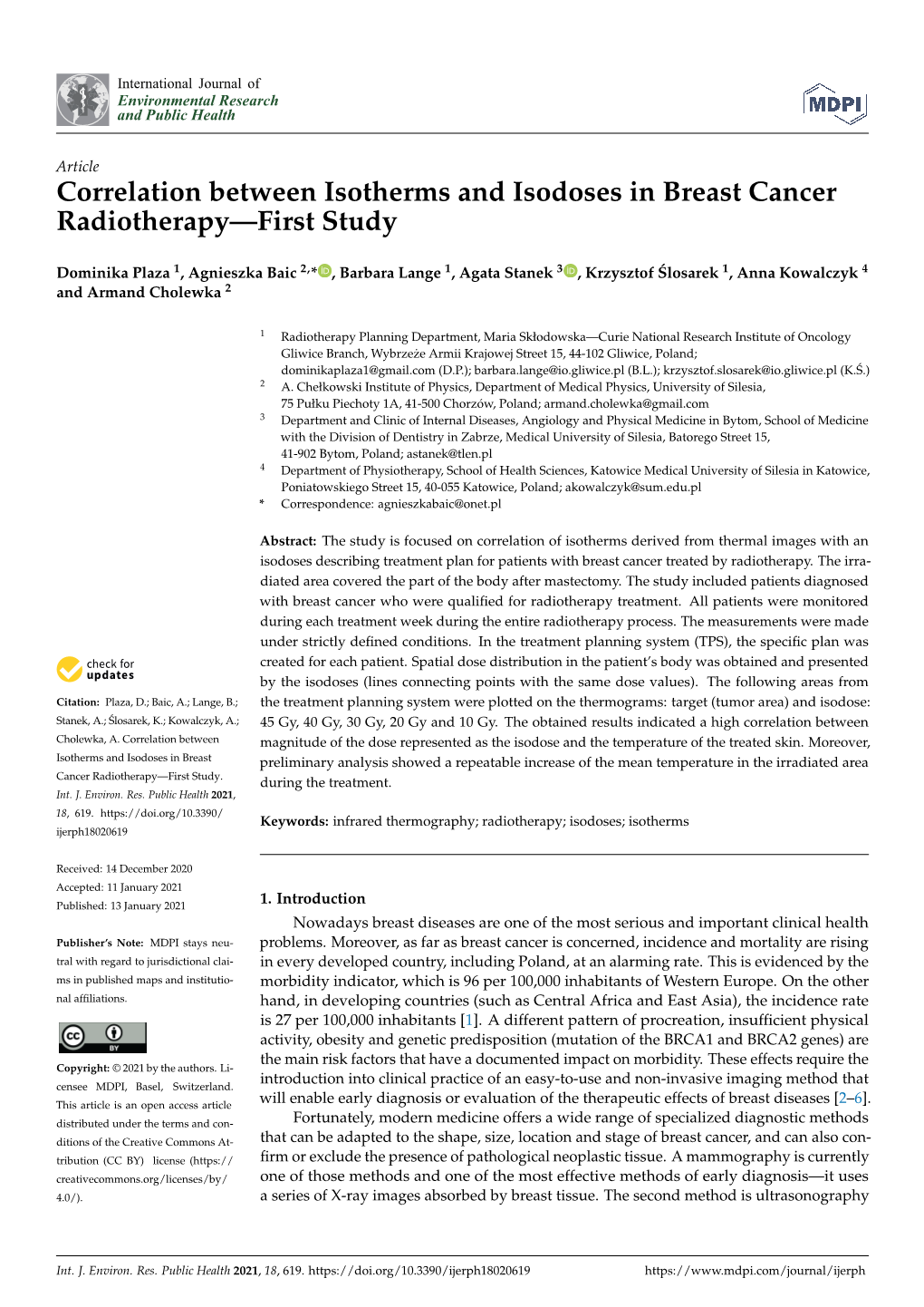 Correlation Between Isotherms and Isodoses in Breast Cancer Radiotherapy—First Study