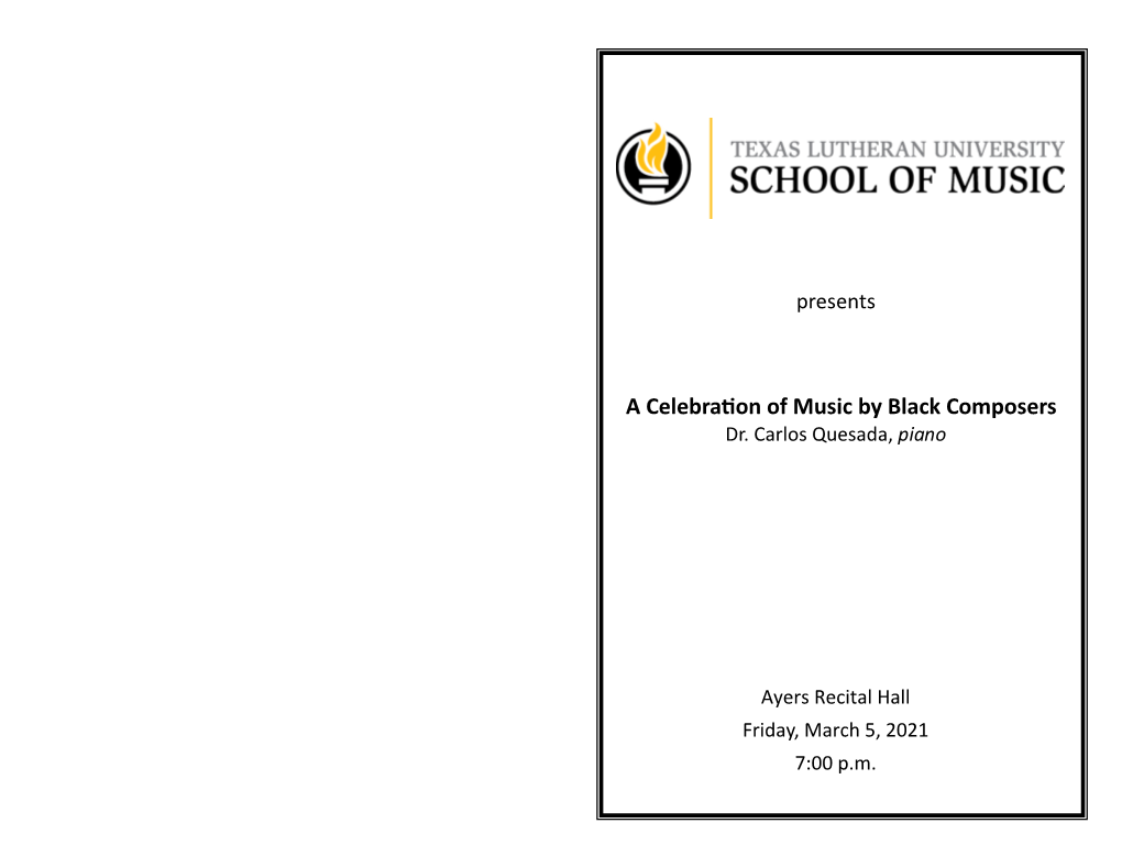 A Celebration of Music by Black Composers Dr