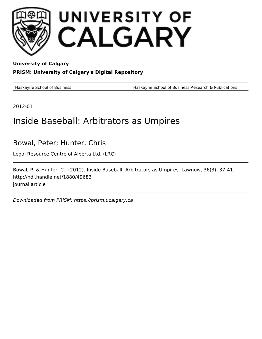 Inside Baseball: Arbitrators As Umpires