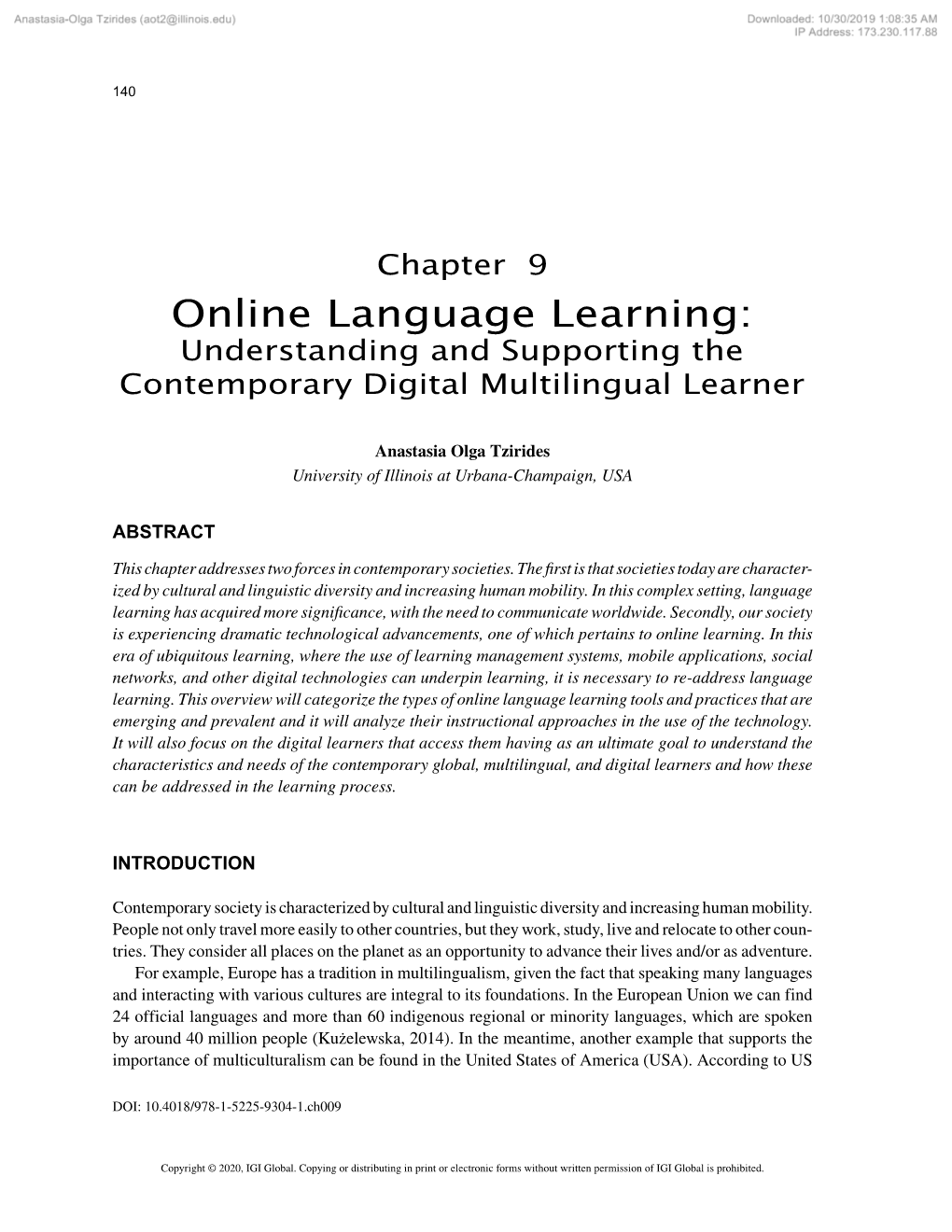 Online Language Learning: Understanding and Supporting the Contemporary Digital Multilingual Learner