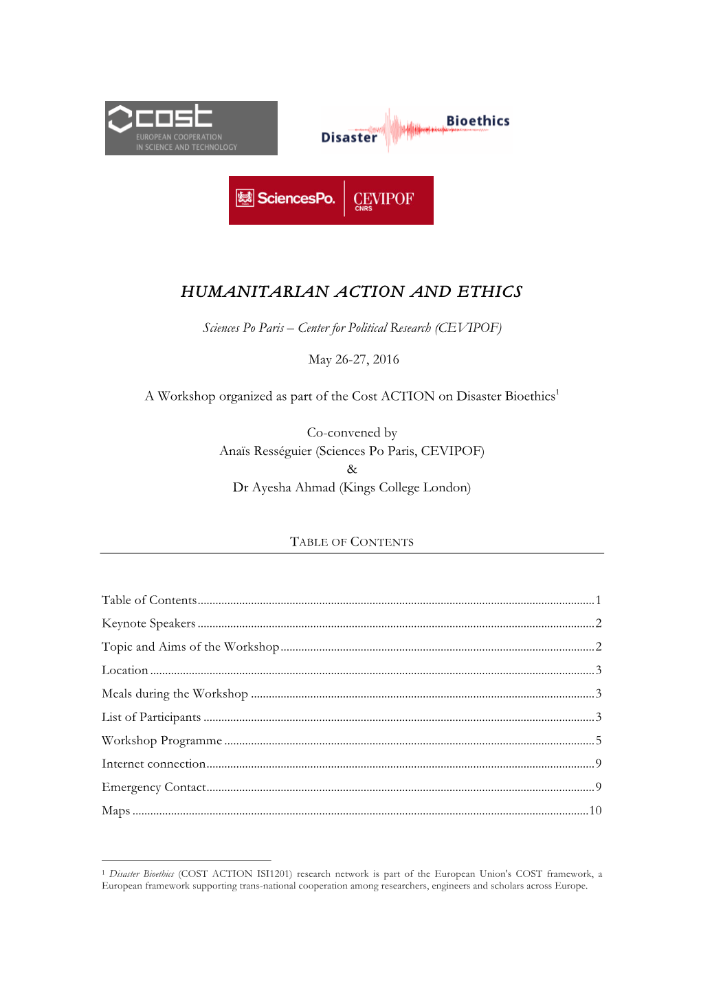 Humanitarian Action and Ethics