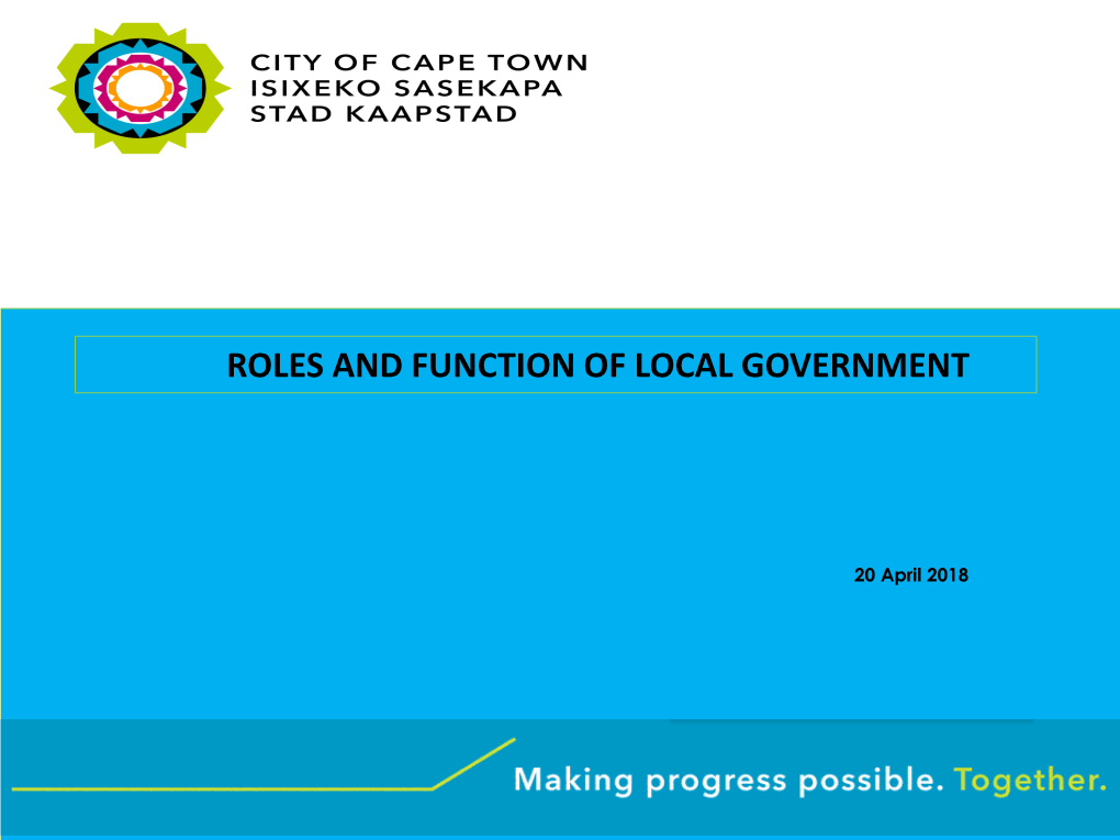 The Role and Spheres of Government