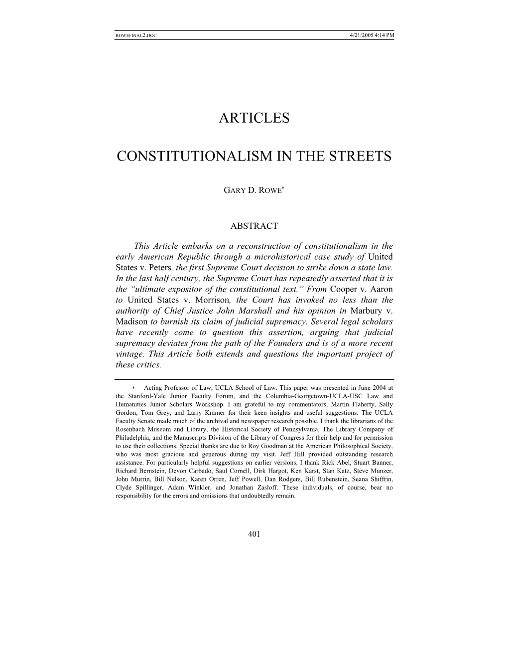 Constitutionalism in the Streets
