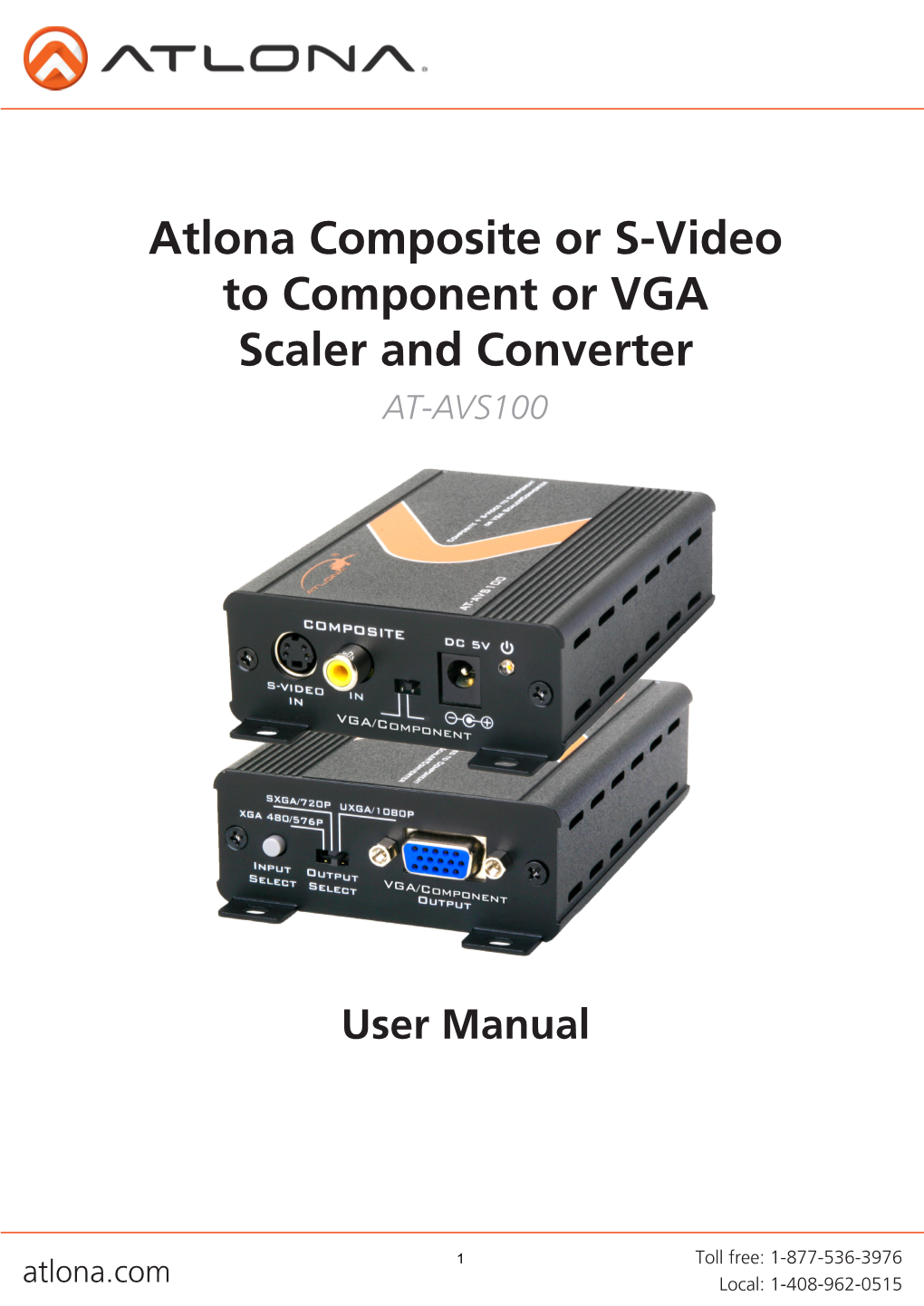 Atlona Composite Or S-Video to Component Or VGA Scaler and Converter AT-AVS100