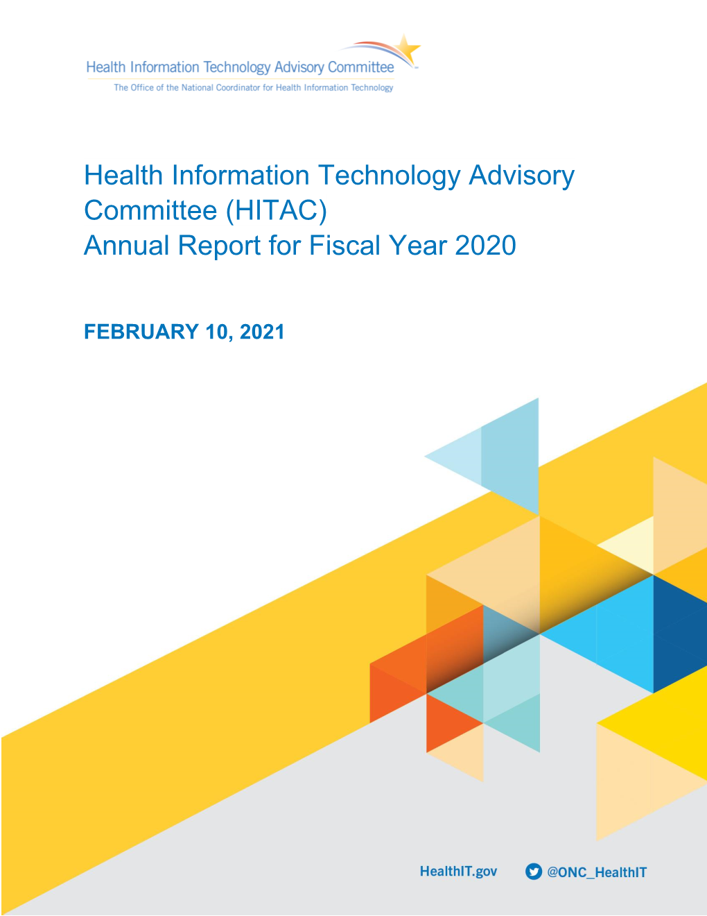 (HITAC) Annual Report for Fiscal Year 2020