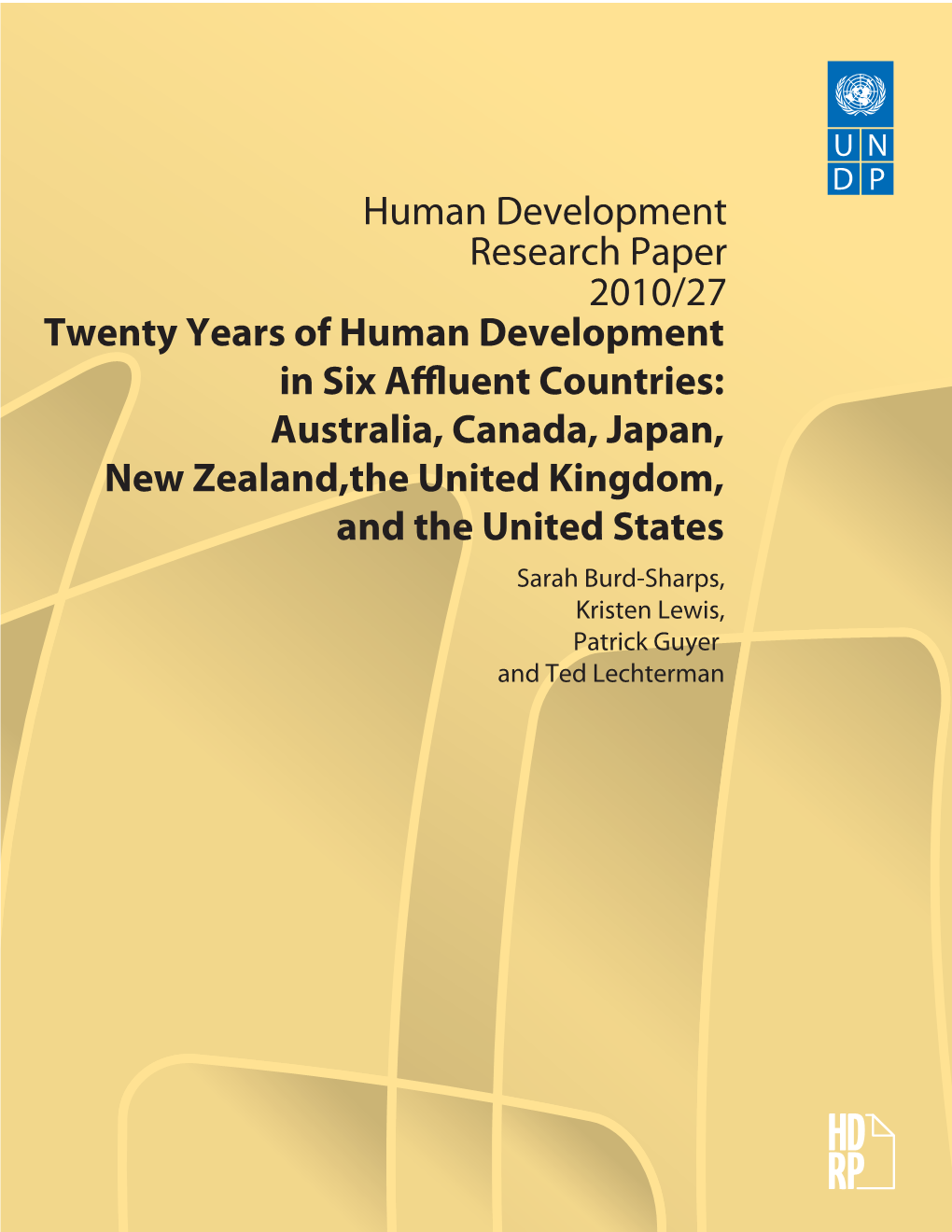 Human Development Research Paper 2010/27 Twenty Years of Human Development