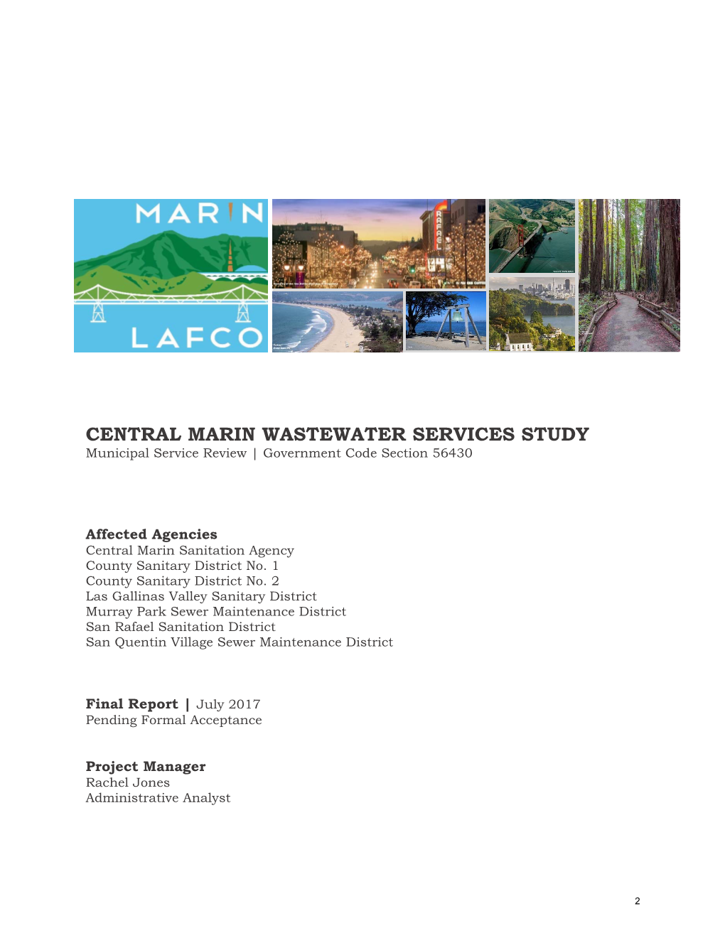 CENTRAL MARIN WASTEWATER SERVICES STUDY Municipal Service Review | Government Code Section 56430