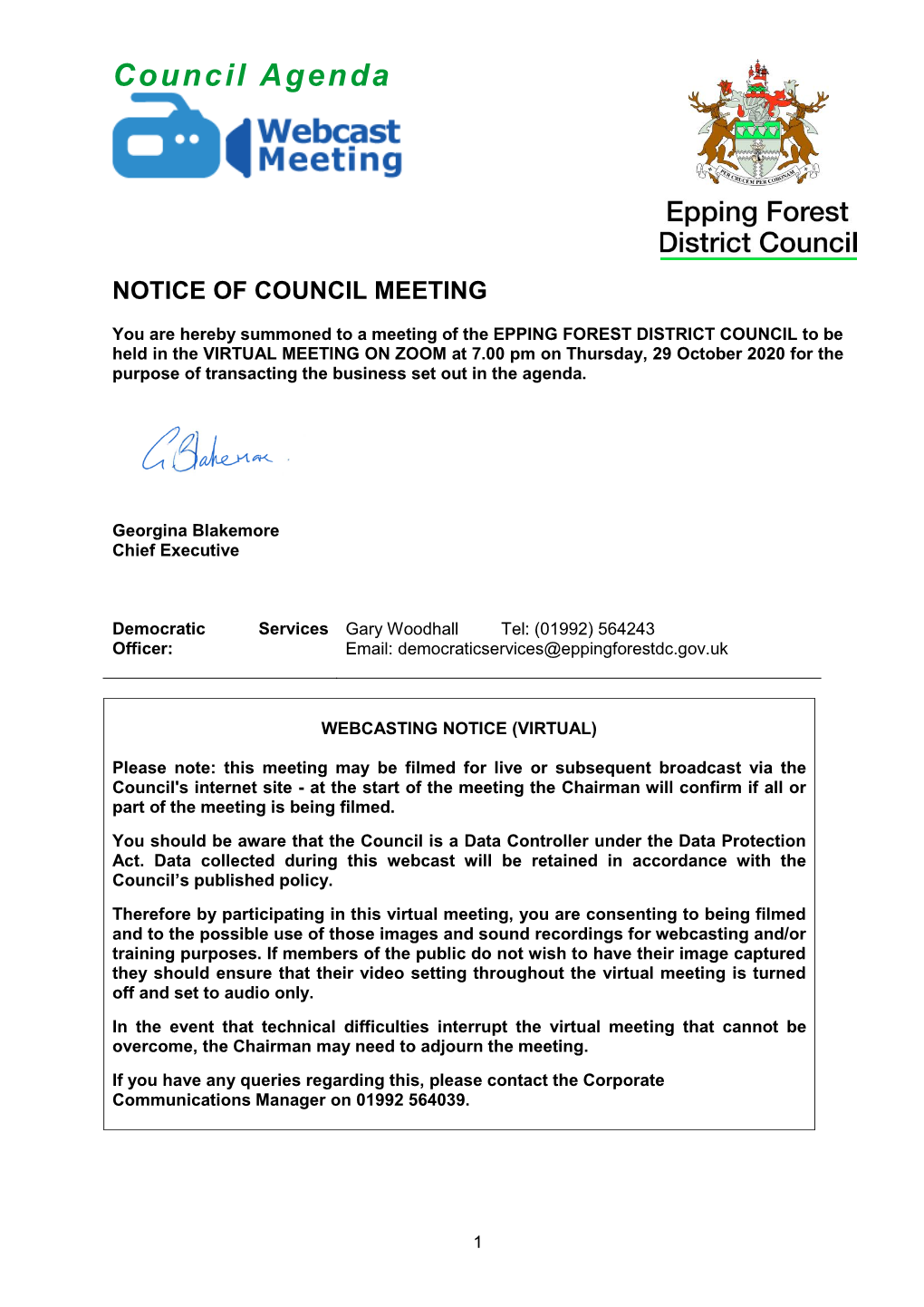 (Public Pack)Agenda Document for Council, 29/10/2020 19:00