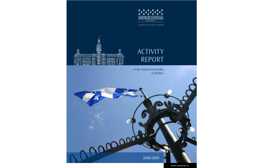 ACTIVITY REPORT of the National Assembly of Québec