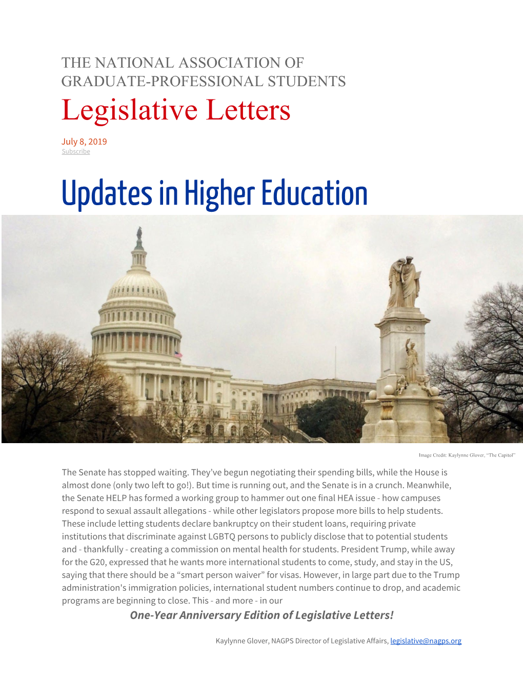 Updates in Higher Education