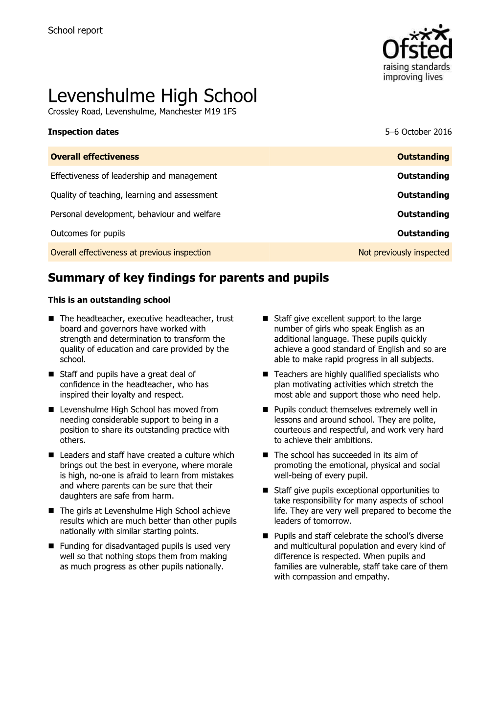 Ofsted Report 2016