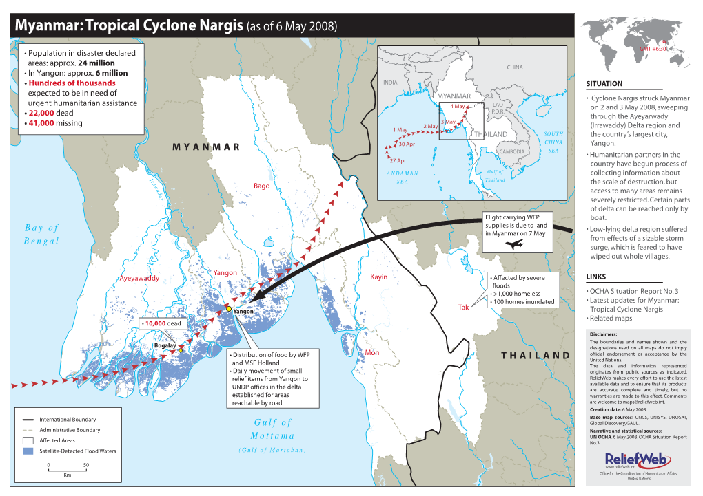 Myanmar: Tropical Cyclone Nargis (As of 6 May 2008)