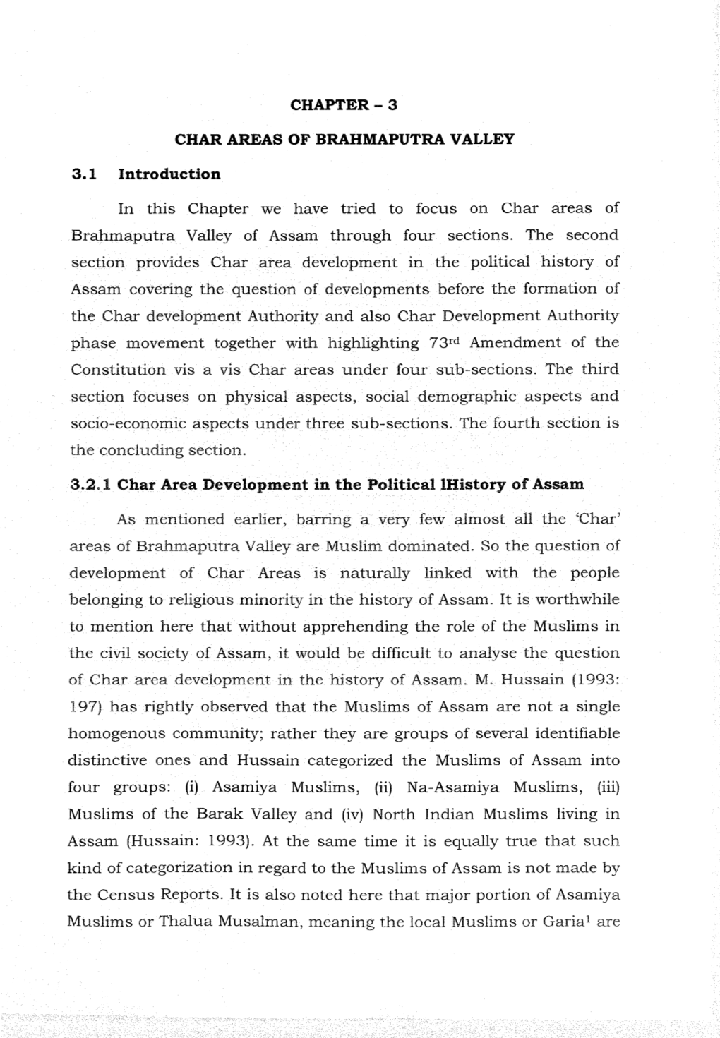 Chapter- 3 Char Areas of Brahmaputra Valley 3.1