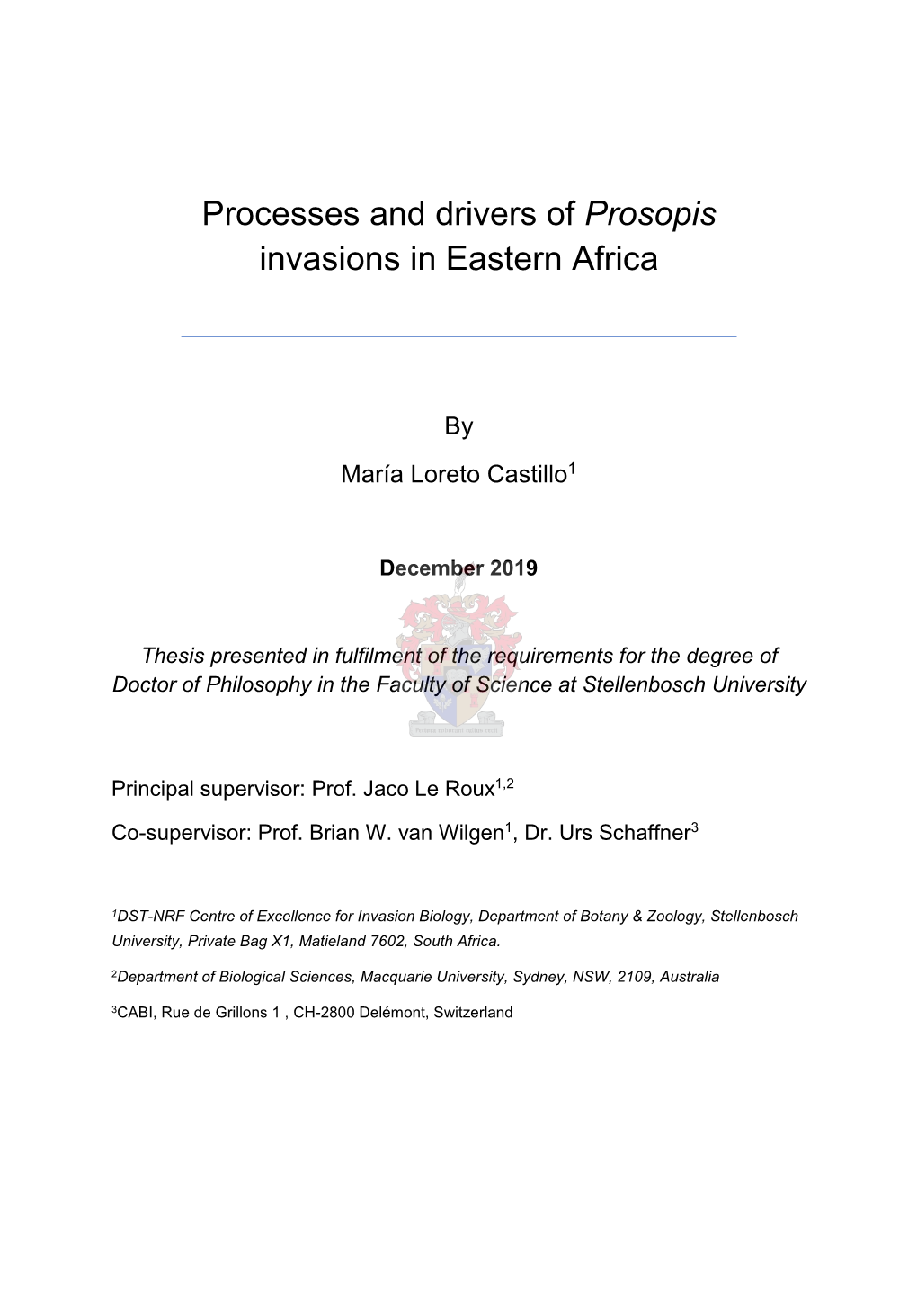 Processes and Drivers of Prosopis Invasions in Eastern Africa