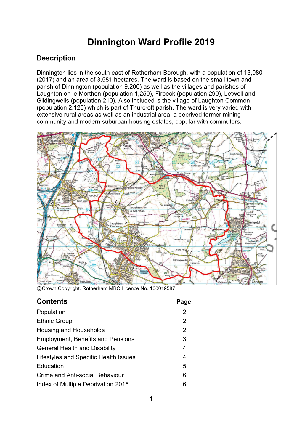 Dinnington Ward Profile 2019