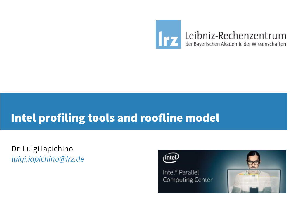 Intel Profiling Tools and Roofline Model