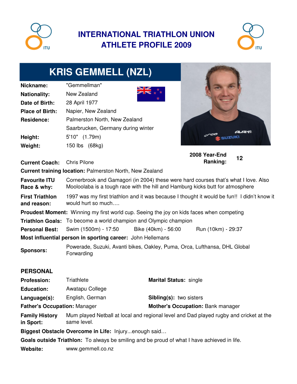 Kris Gemmell Profile