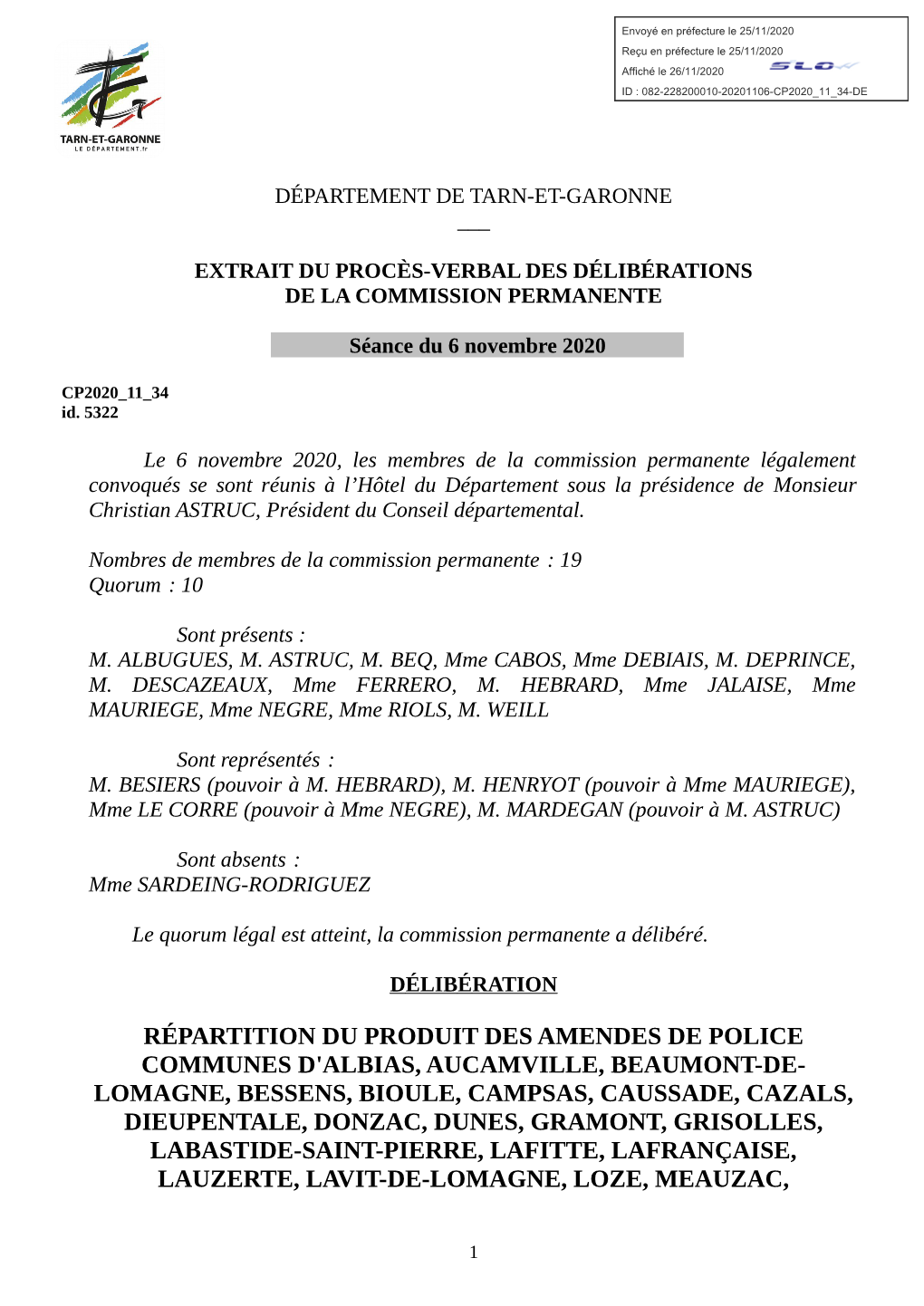 Répartition Du Produit Des Amendes De Police