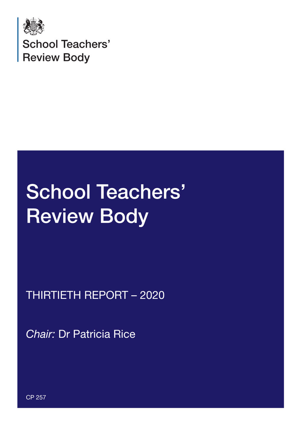 School Teachers' Review Body 30Th Report: 2020