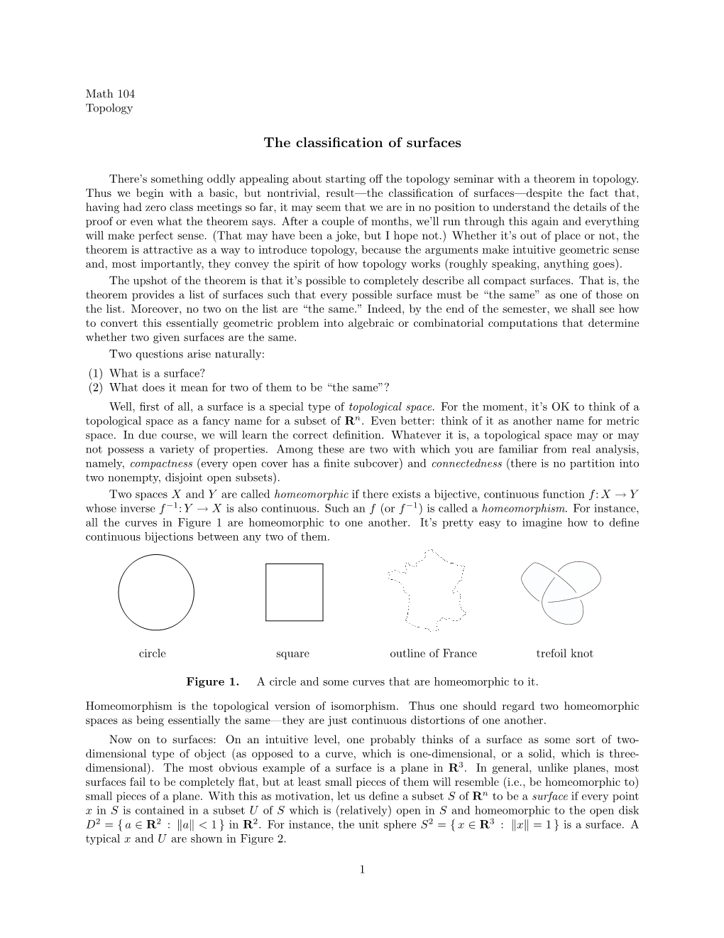 The Classification of Surfaces