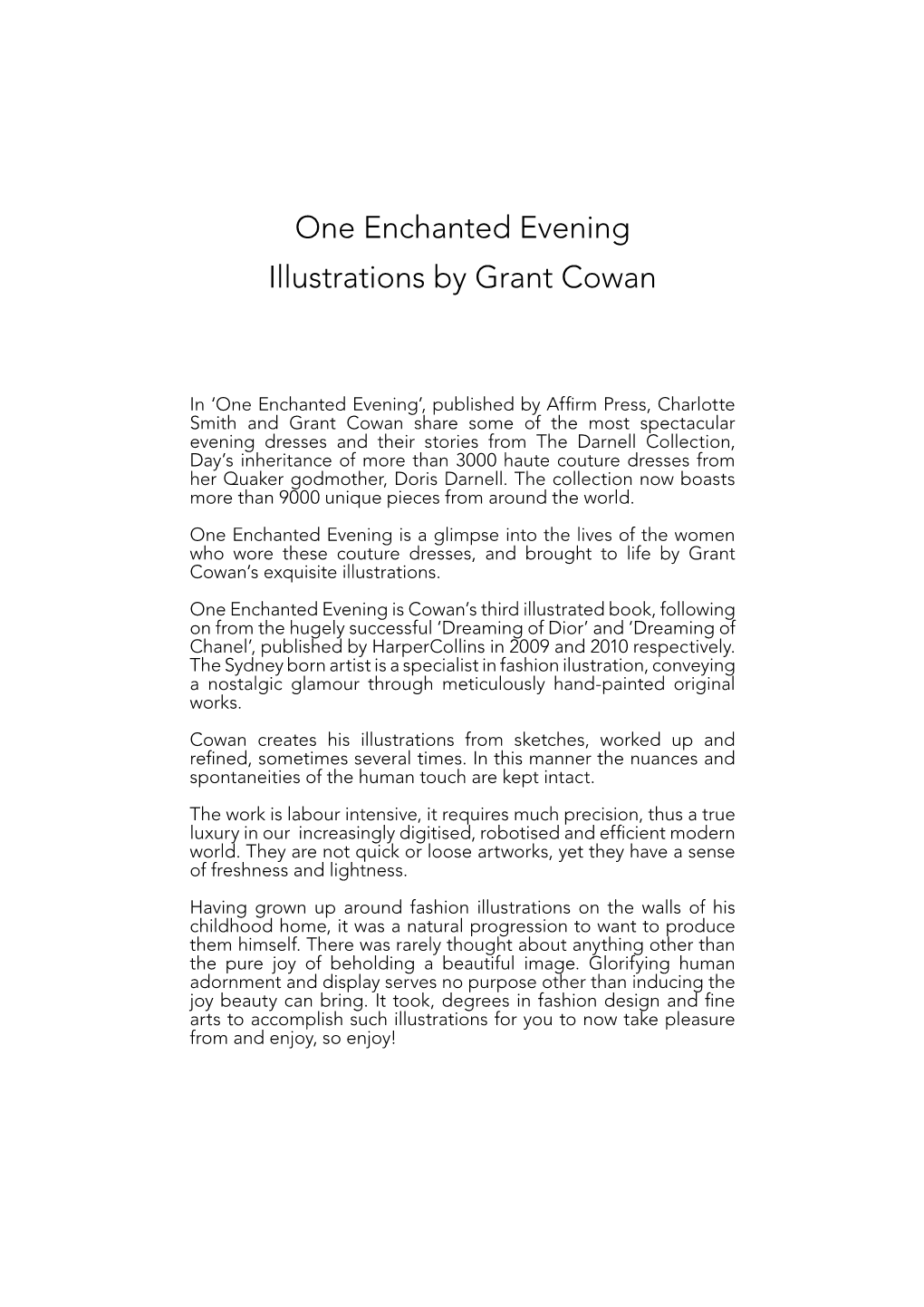 One Enchanted Evening Illustrations by Grant Cowan