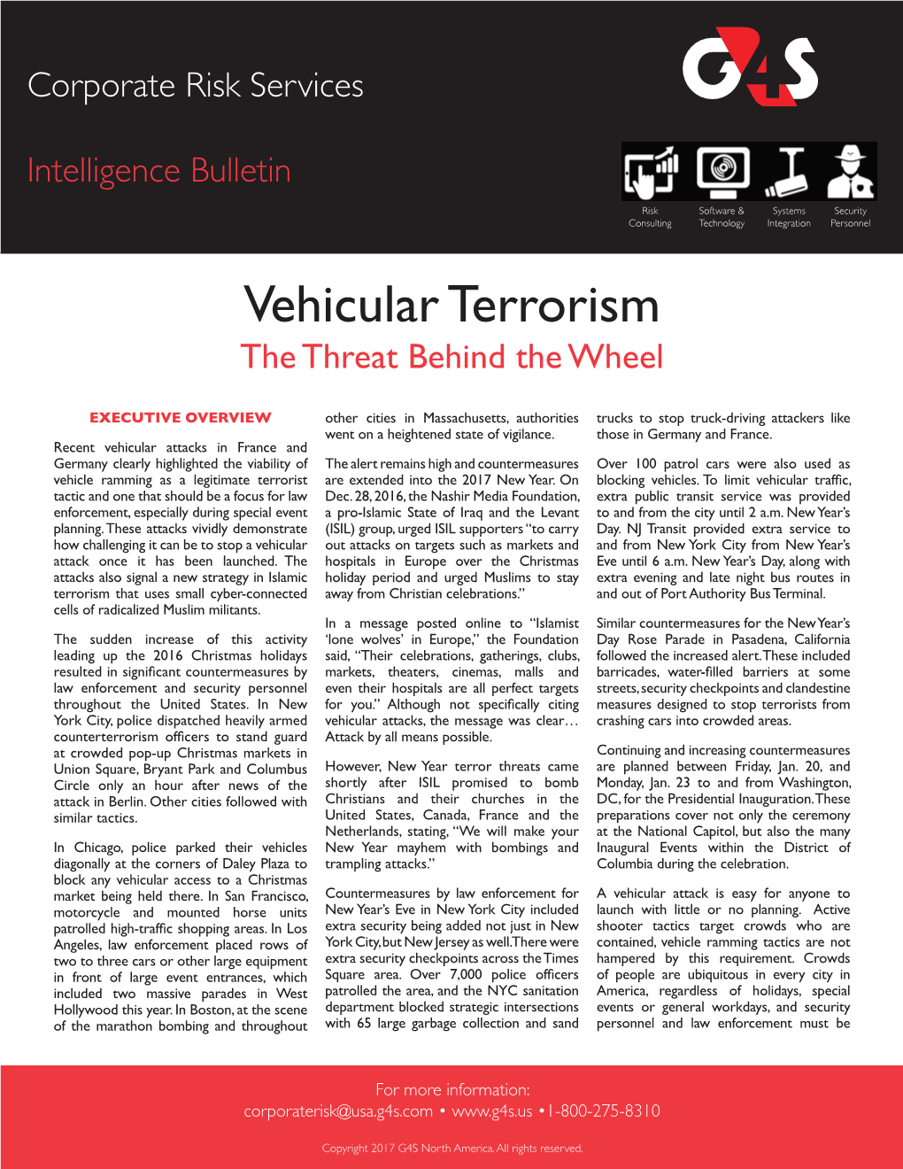 Vehicular Terrorism the Threat Behind the Wheel