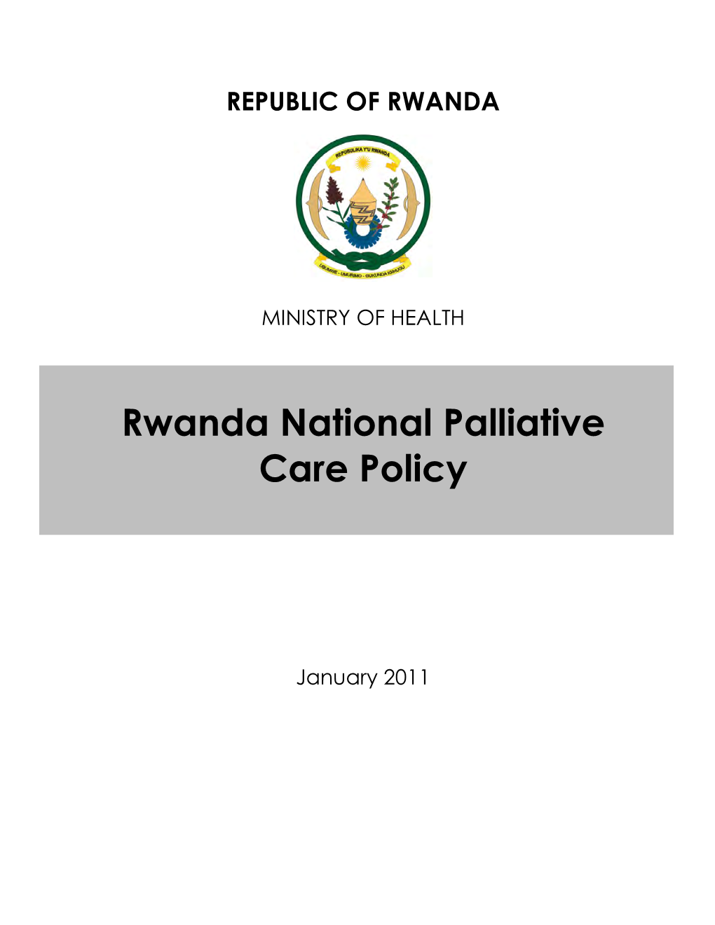 Rwanda National Palliative Care Policy