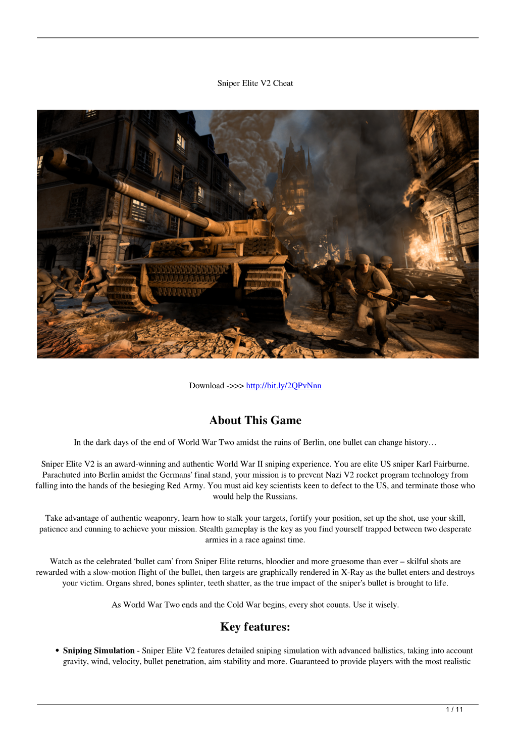 Sniper Elite V2 Cheat