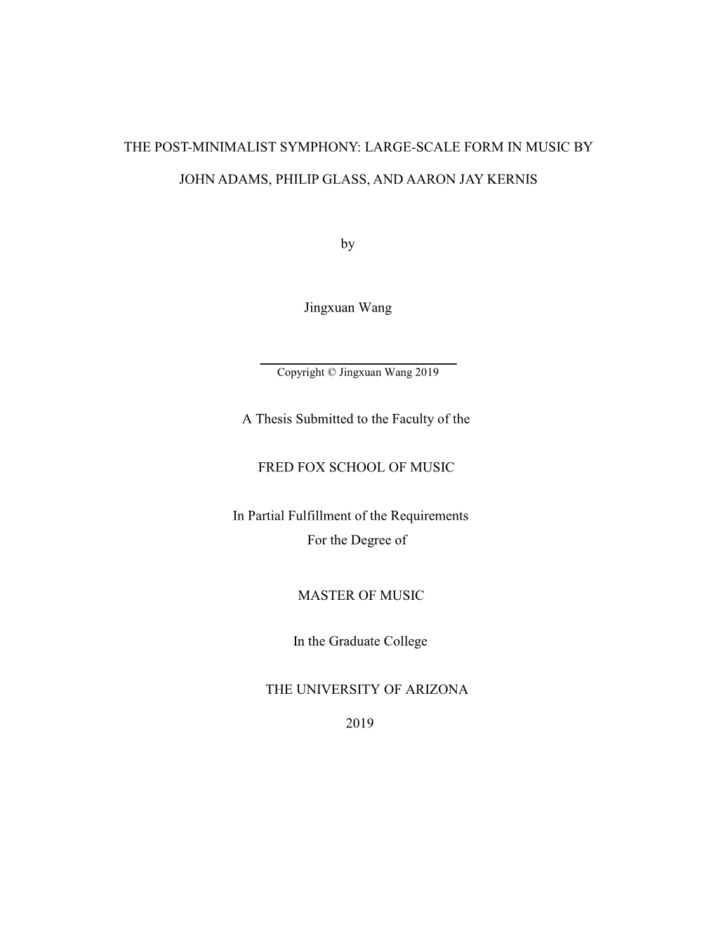 Large-Scale Form in Music by John Adams, Philip Glass