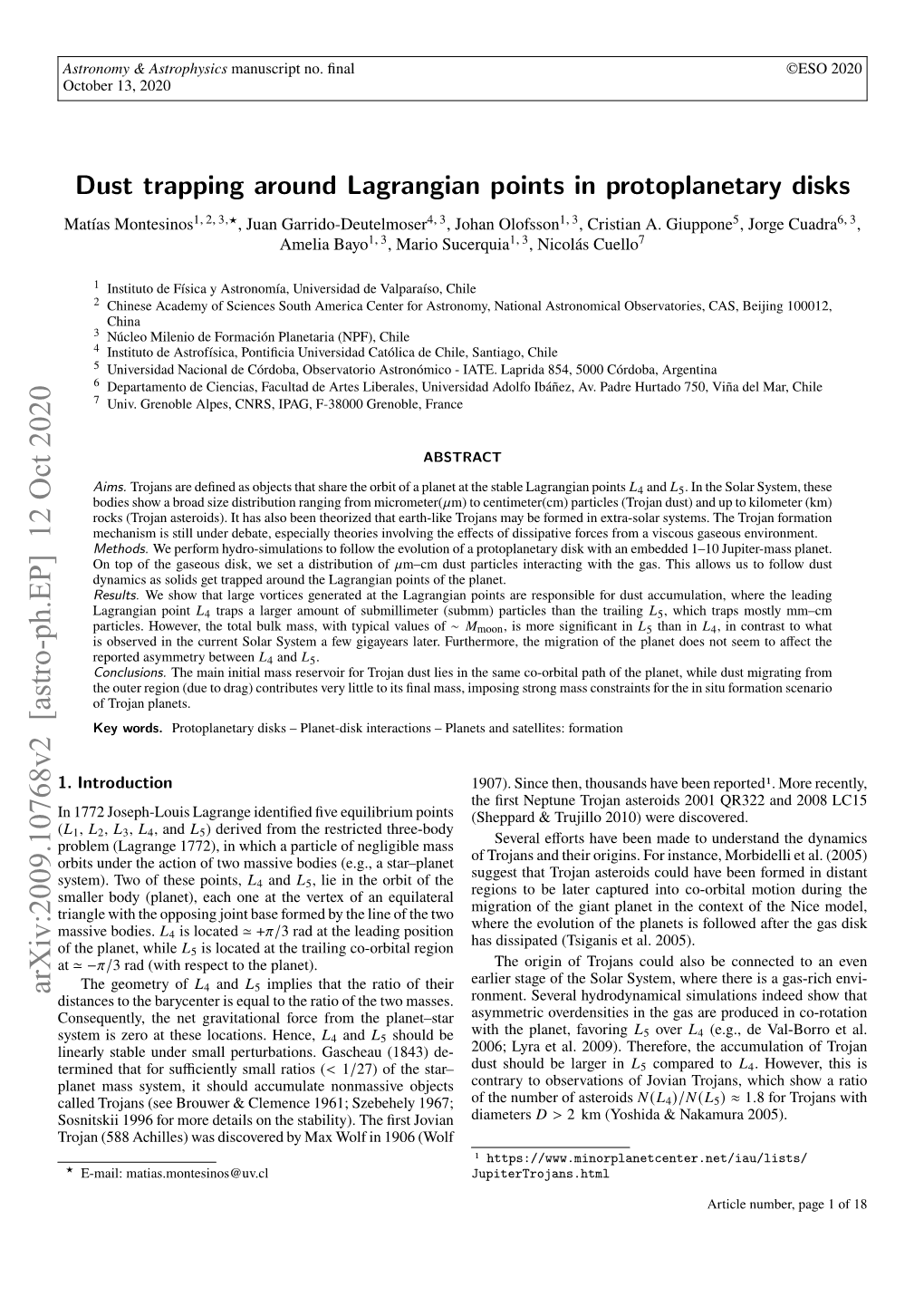 Dust Trapping Around Lagrangian Points in Protoplanetary Disks