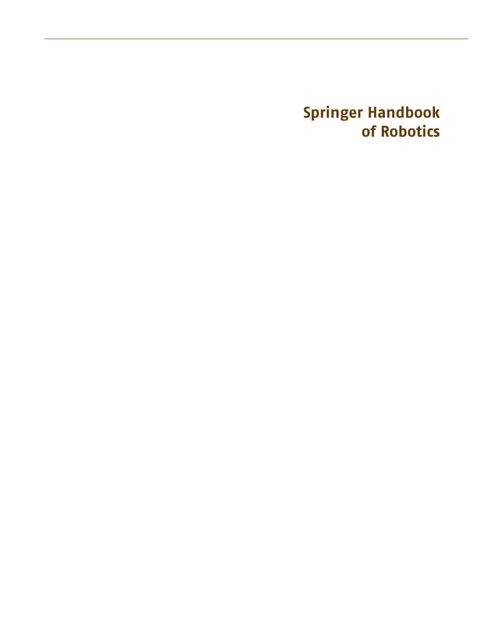 Springer Handbook of Robotics