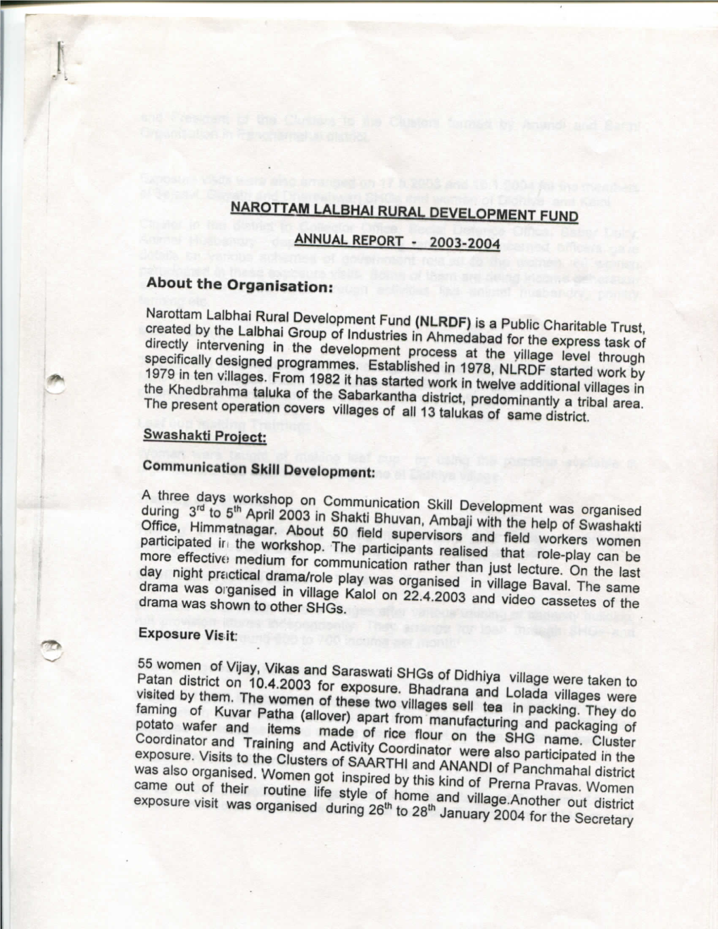 Annual Report for 2003-2004