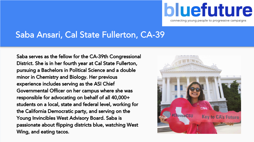 Saba Ansari, Cal State Fullerton, CA-39