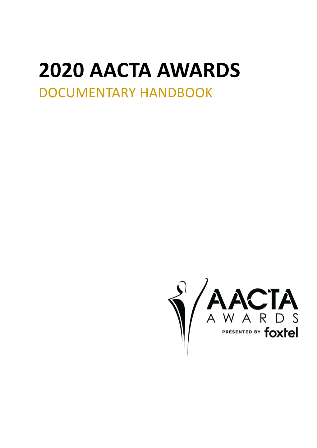 2020 Aacta Awards Documentary Handbook