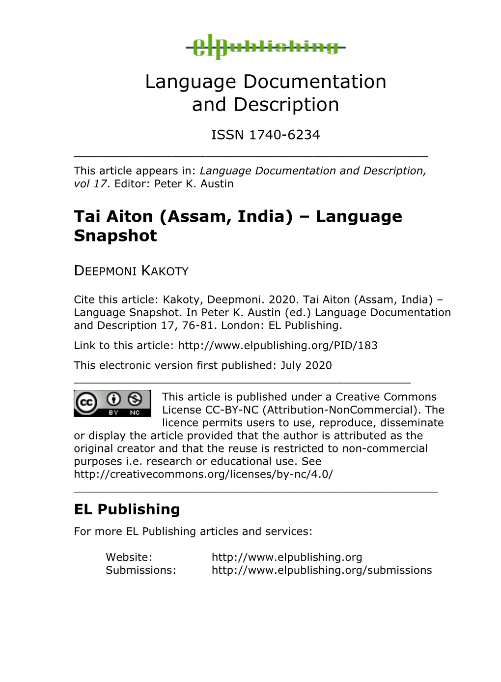 Tai Aiton (Assam, India) – Language Snapshot