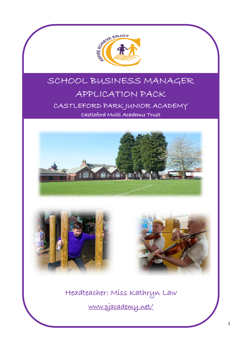School Business Manager Application Pack
