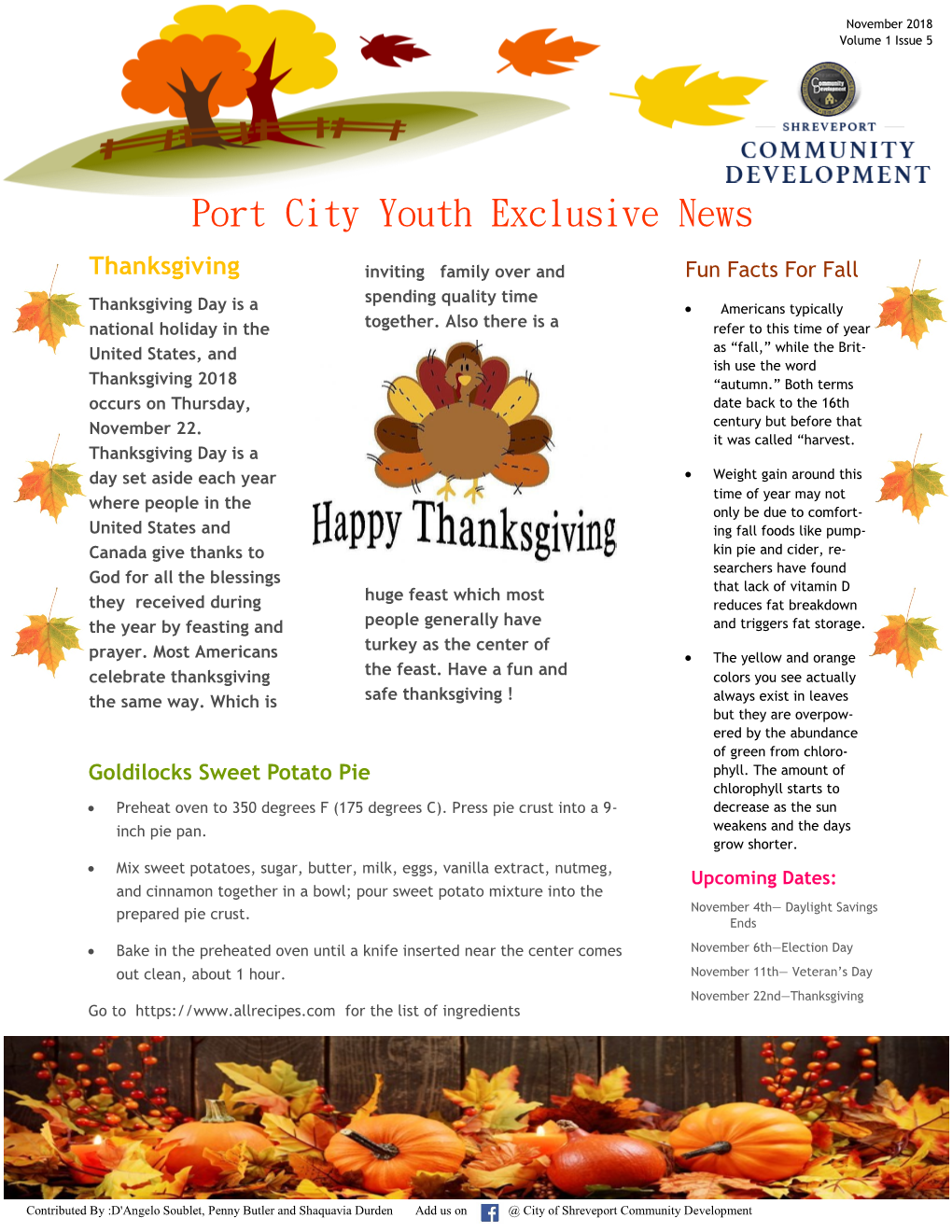 November 2018 Newsletter