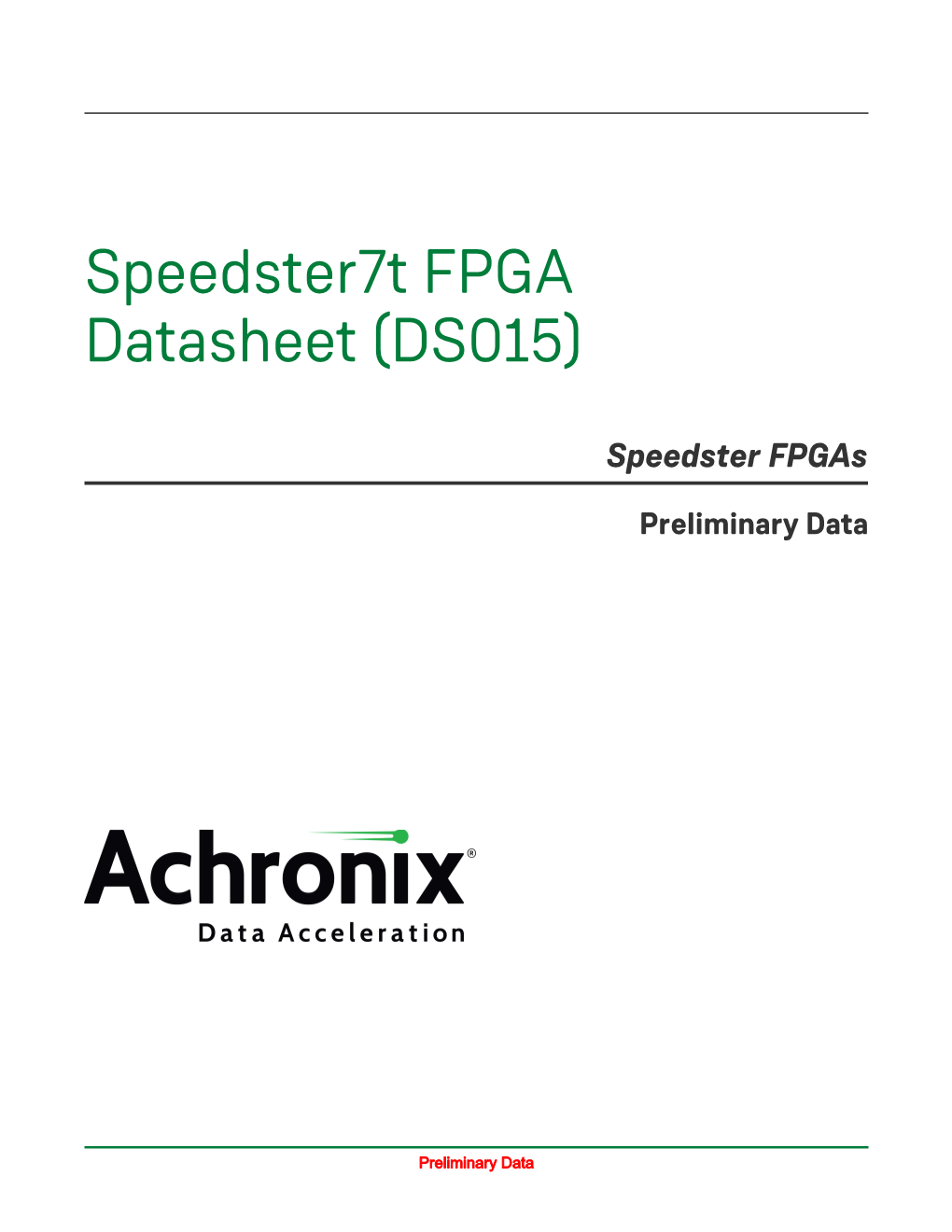 Speedster7t FPGA Datasheet (DS015)