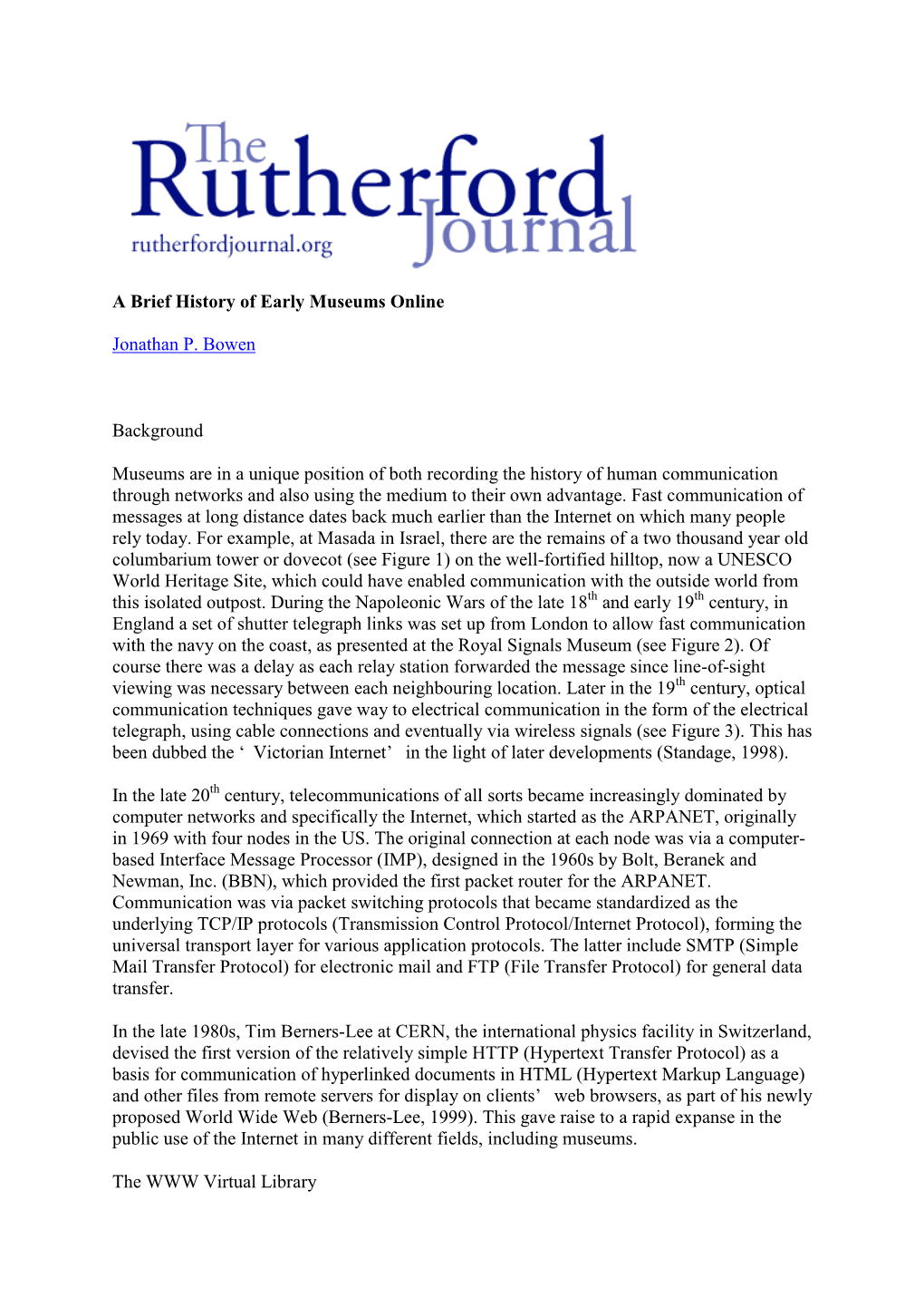 The Rutherford Journal