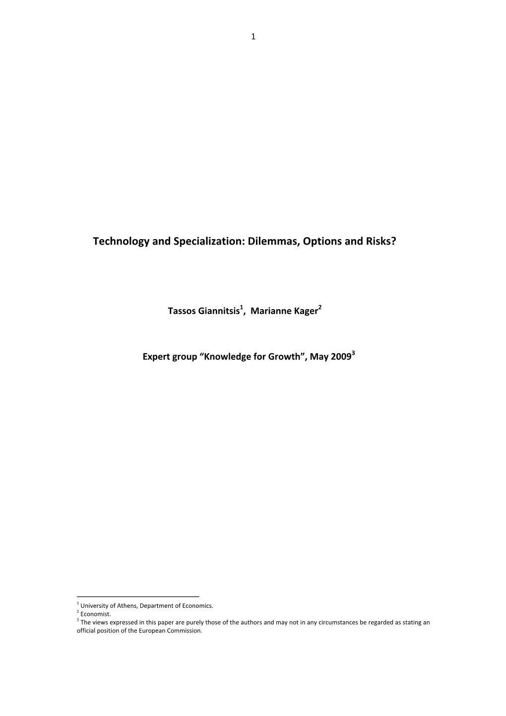 Research and Technology Specialisation Final