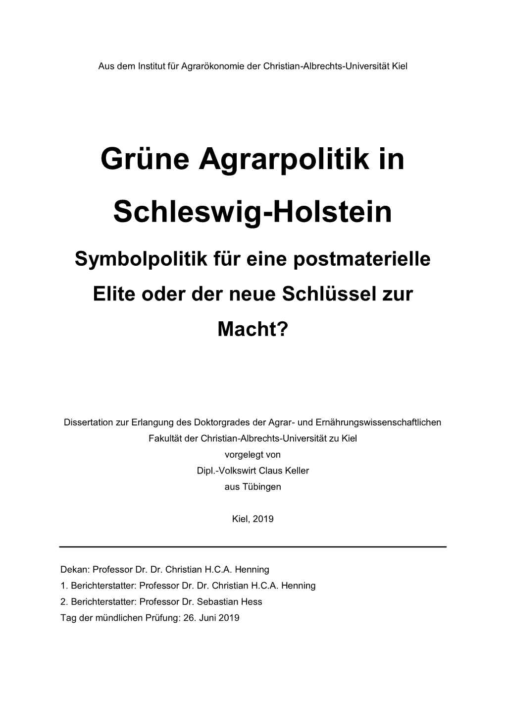 Grüne Agrarpolitik in Schleswig-Holstein