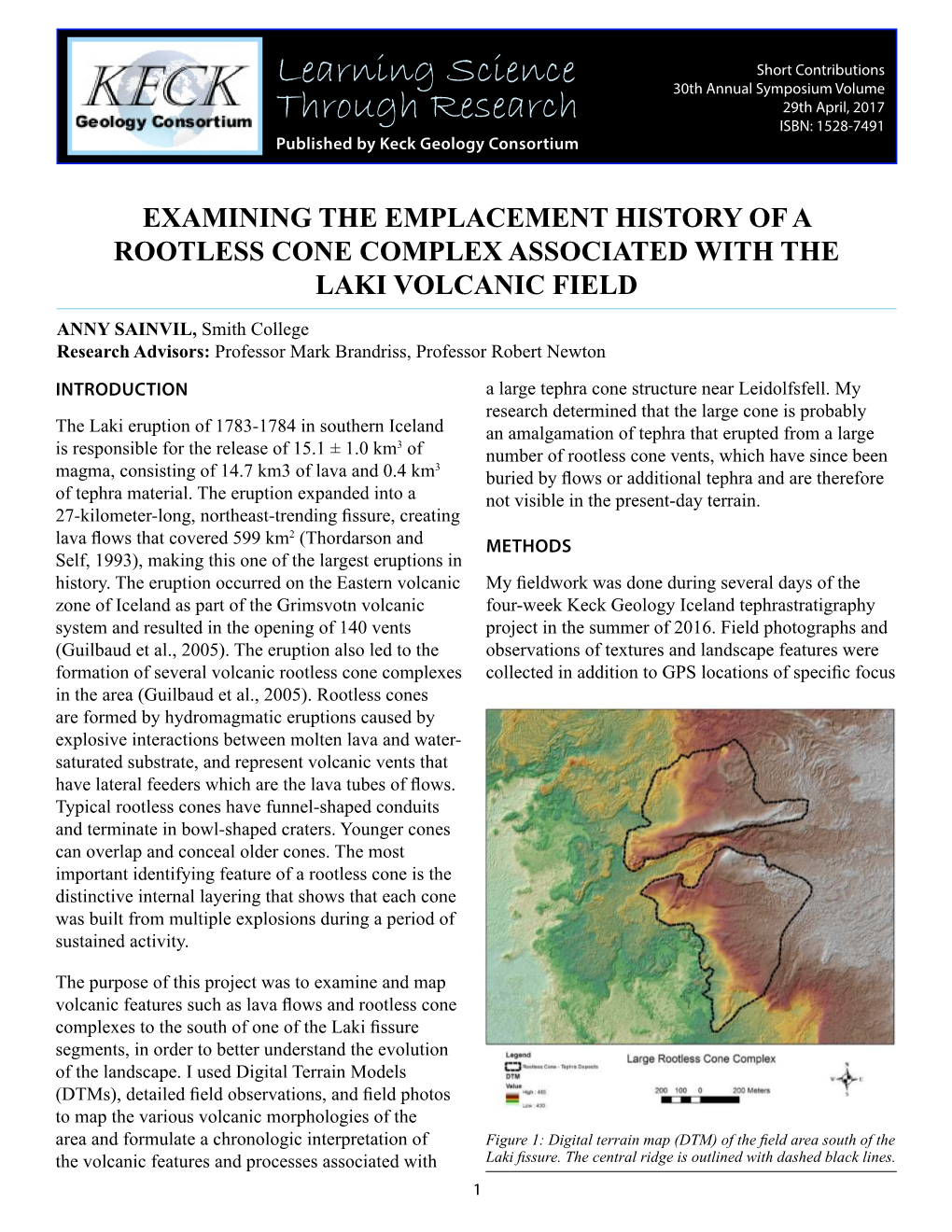 Examining the Emplacement History of a Rootless Cone Complex Associated with the Laki Volcanic Field