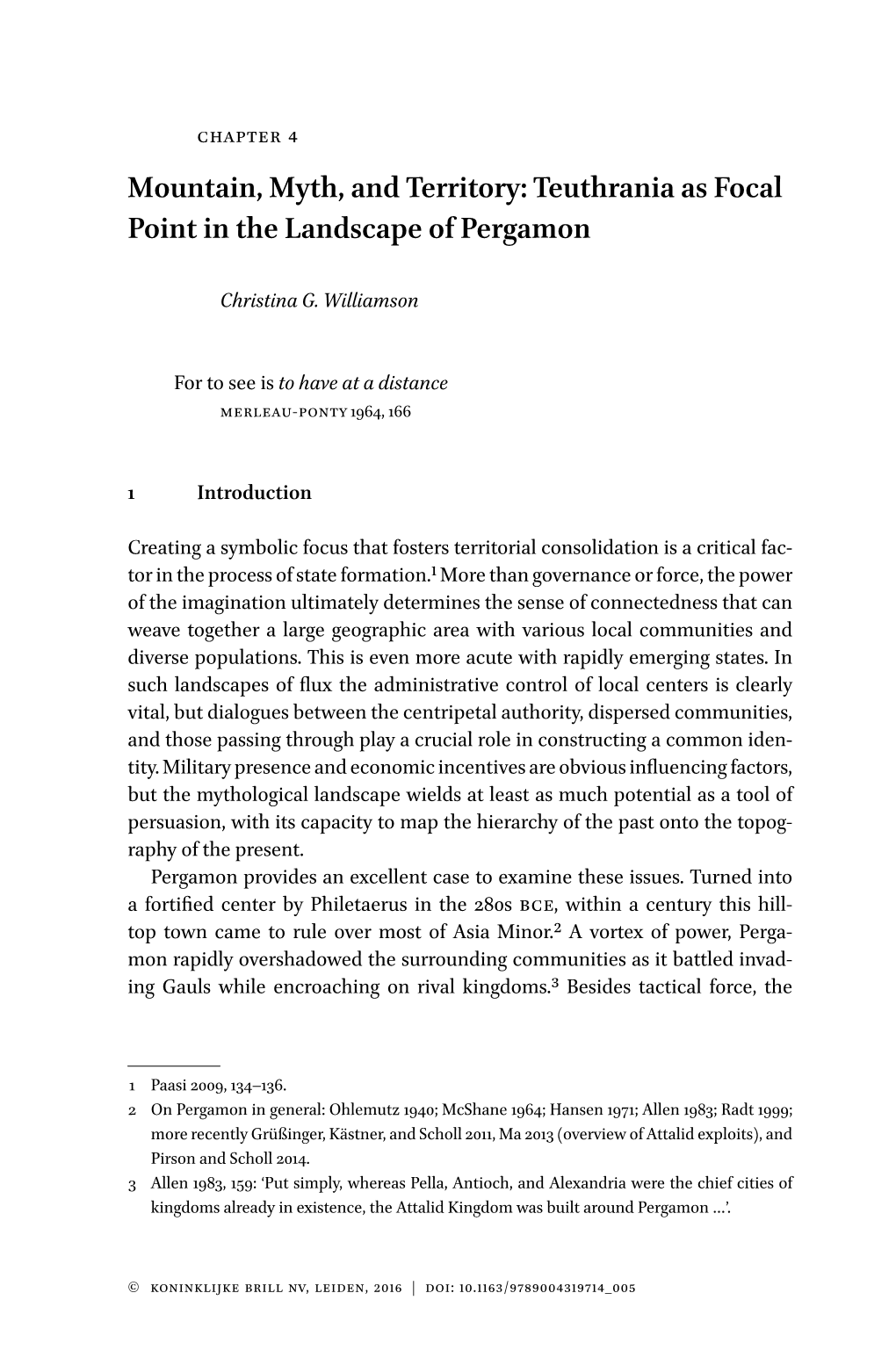 Mountain, Myth, and Territory: Teuthrania As Focal Point in the Landscape of Pergamon