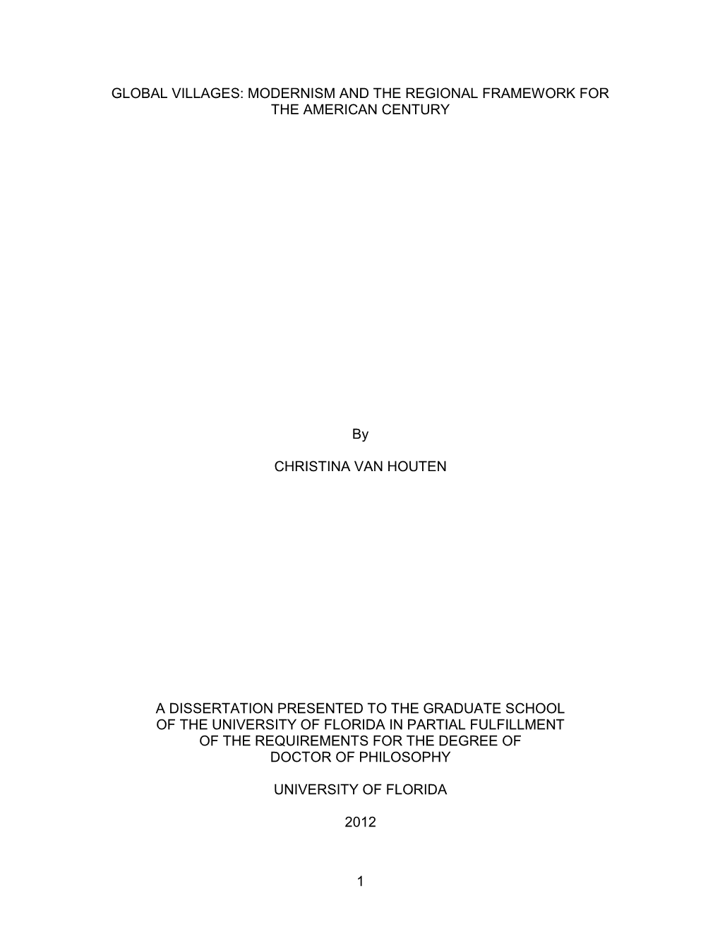 University of Florida Thesis Or Dissertation Formatting