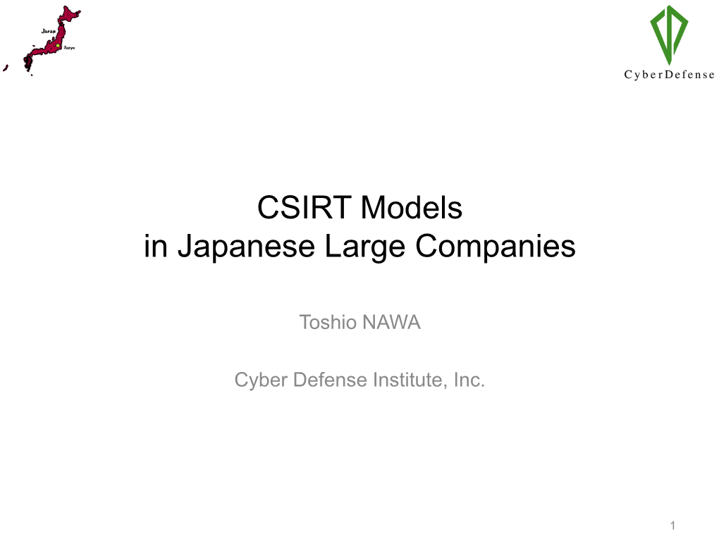 Csirts in Japan (1)