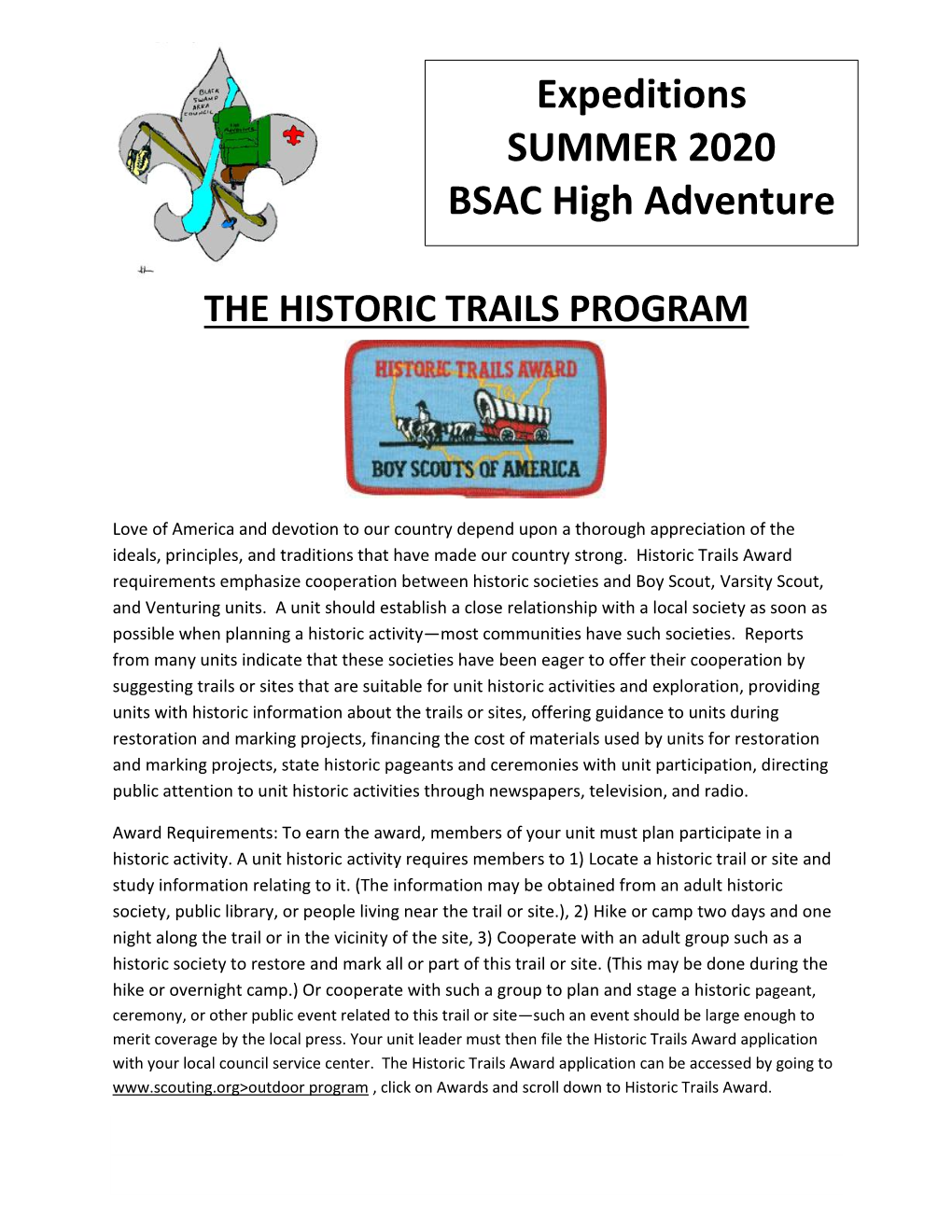 Expeditions SUMMER 2020 BSAC High Adventure