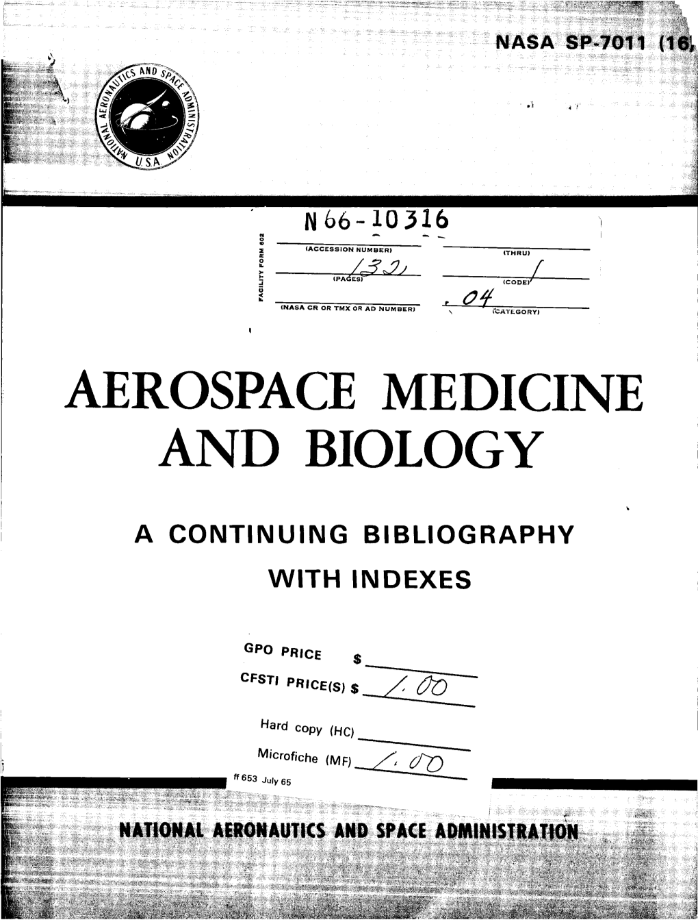 Aerospace Medicine and Biology