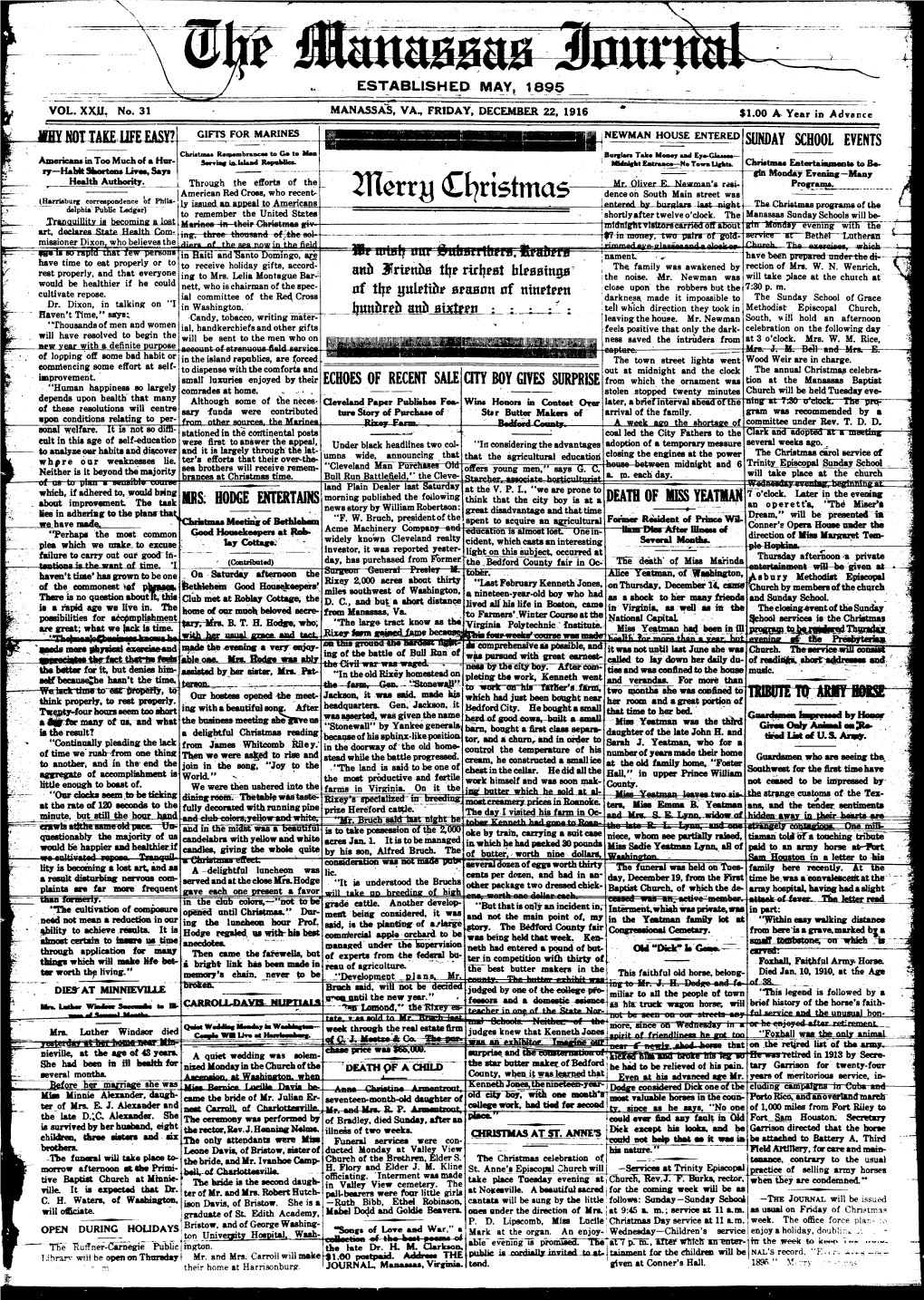 The Manassas Journal 1916 12 22