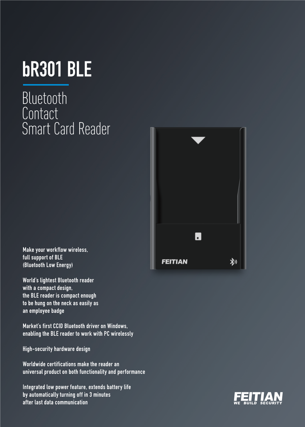 Br301 BLE Bluetooth Contact Smart Card Reader